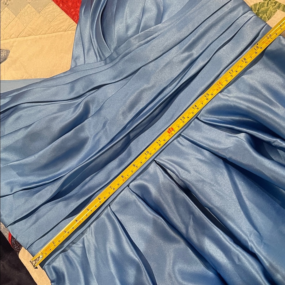 Missacc Elegant Blue Satin Dress - Picture 10 of 12